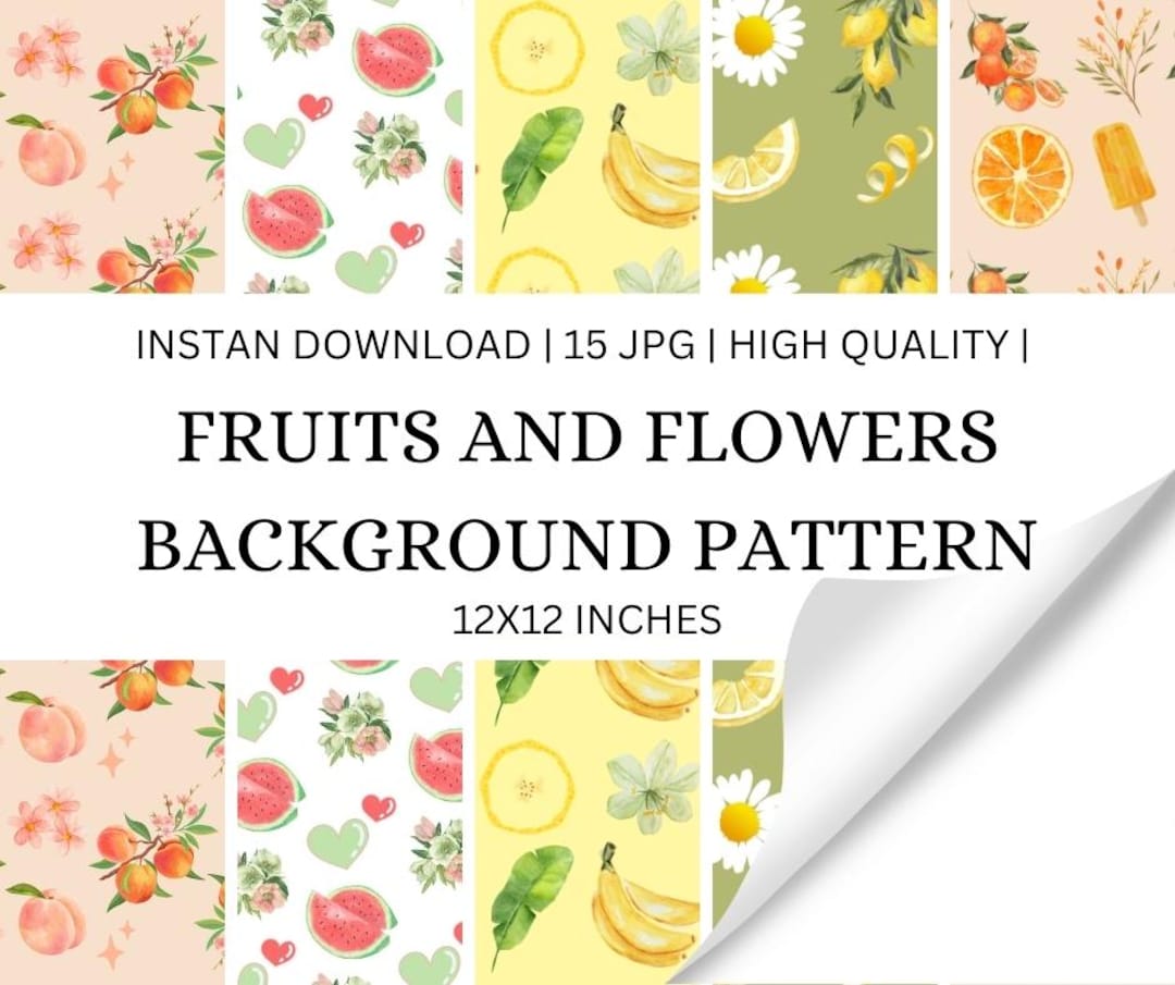 Free Printable Fruit Patterns.pdf Printable Fruits and Flowers Patterns PDF, Fruits and Flowers ...