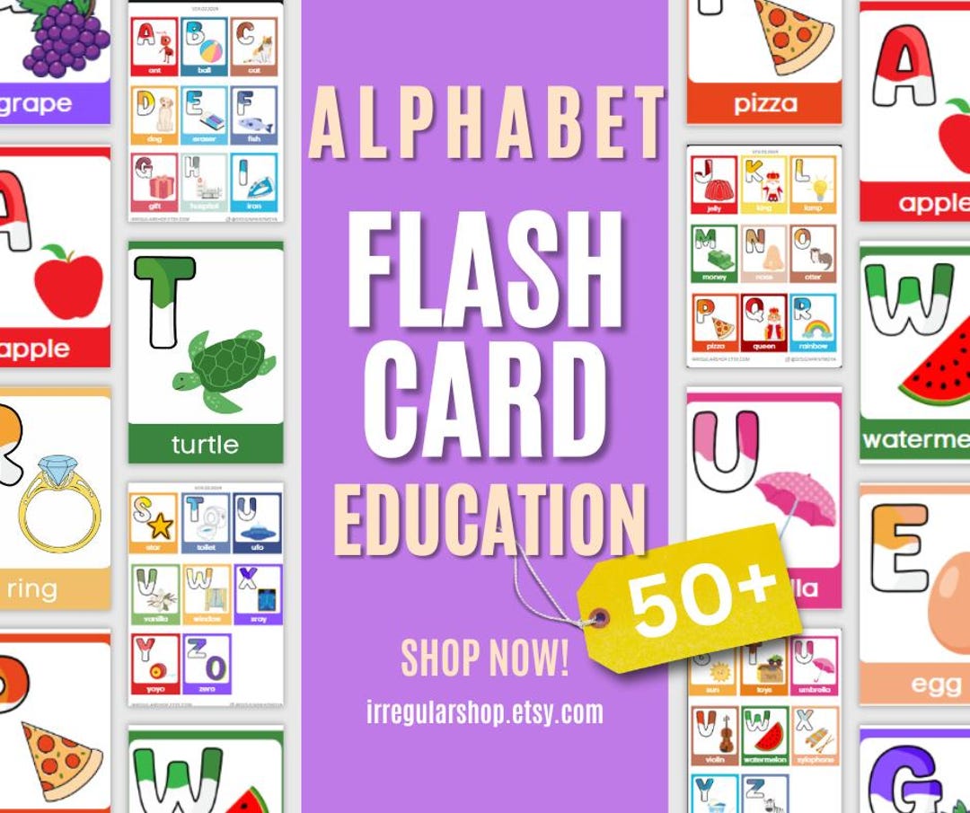 78 Alphabet Flash Cards, Montessori Materials, Educational Printable ...