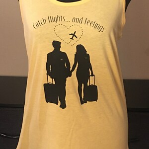 Aviation Couple: Pilot Flight Attendant Tee Shirt