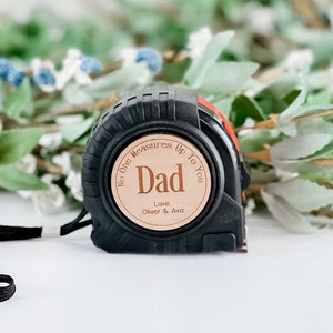 Personalized Tape Measure Gifts for Dad, Gift for Grandpa, Fathers Day Gift from Kids, No One Measures Up To You, Loved Beyond Measure