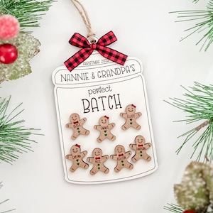 Grandma & Grandpa&#39;s Perfect Batch Ornament | Custom Family Ornament | Personalized Grandparents Gift | Gingerbread Cookie Keepsake | 1 - 10