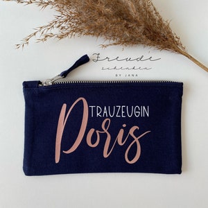 personalisierte Kosmetiktasche / Hochzeit / Trauzeugin / Danke sagen / Braut