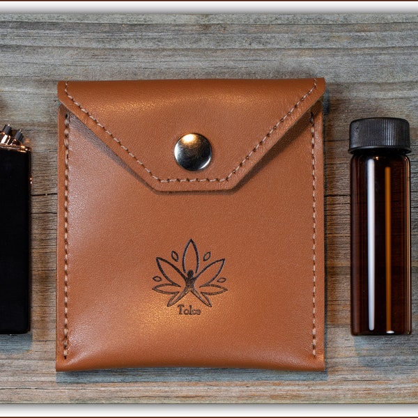 My Toke Life Taster's Kit Leather Dugout Kit w/ARC Lighter, Smell-Proof Vial & Brass Pipe - Made in USA