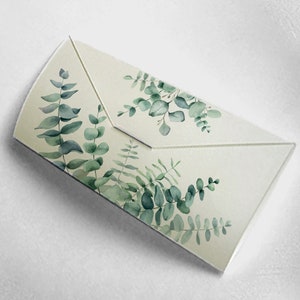 Original wedding invitation, green style. envelope A4