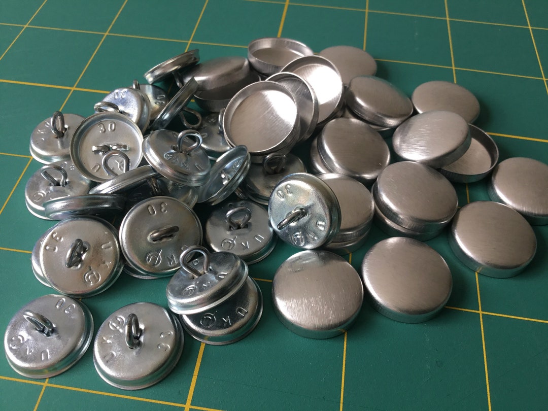 Button Blanks Shell Button Blanks for Cover Buttons Size 30 (19mm) Metal Shank Loop Backed ...