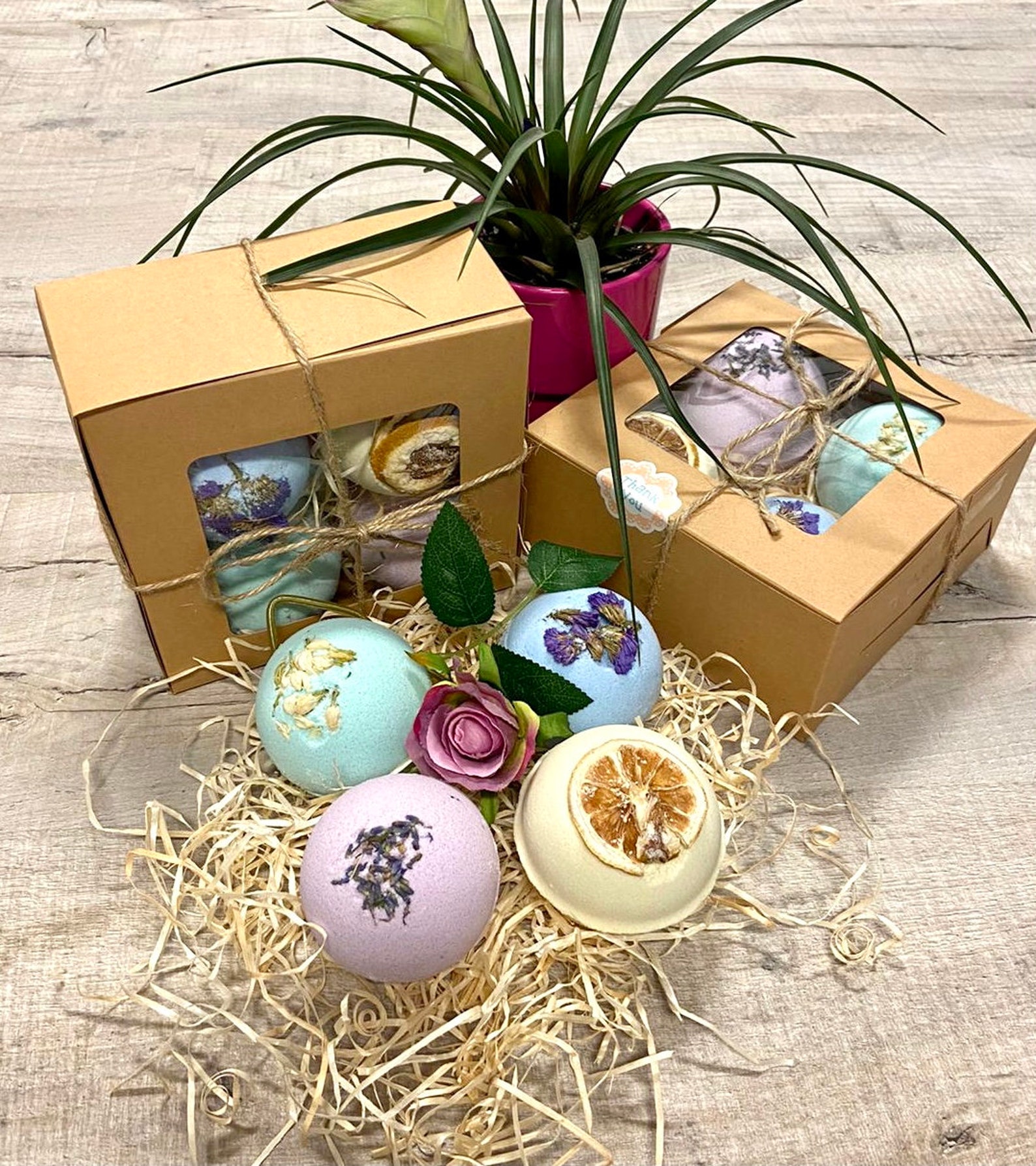 LUXURY BATH BOMBS Large set of 4 Gift box Vegan Etsy