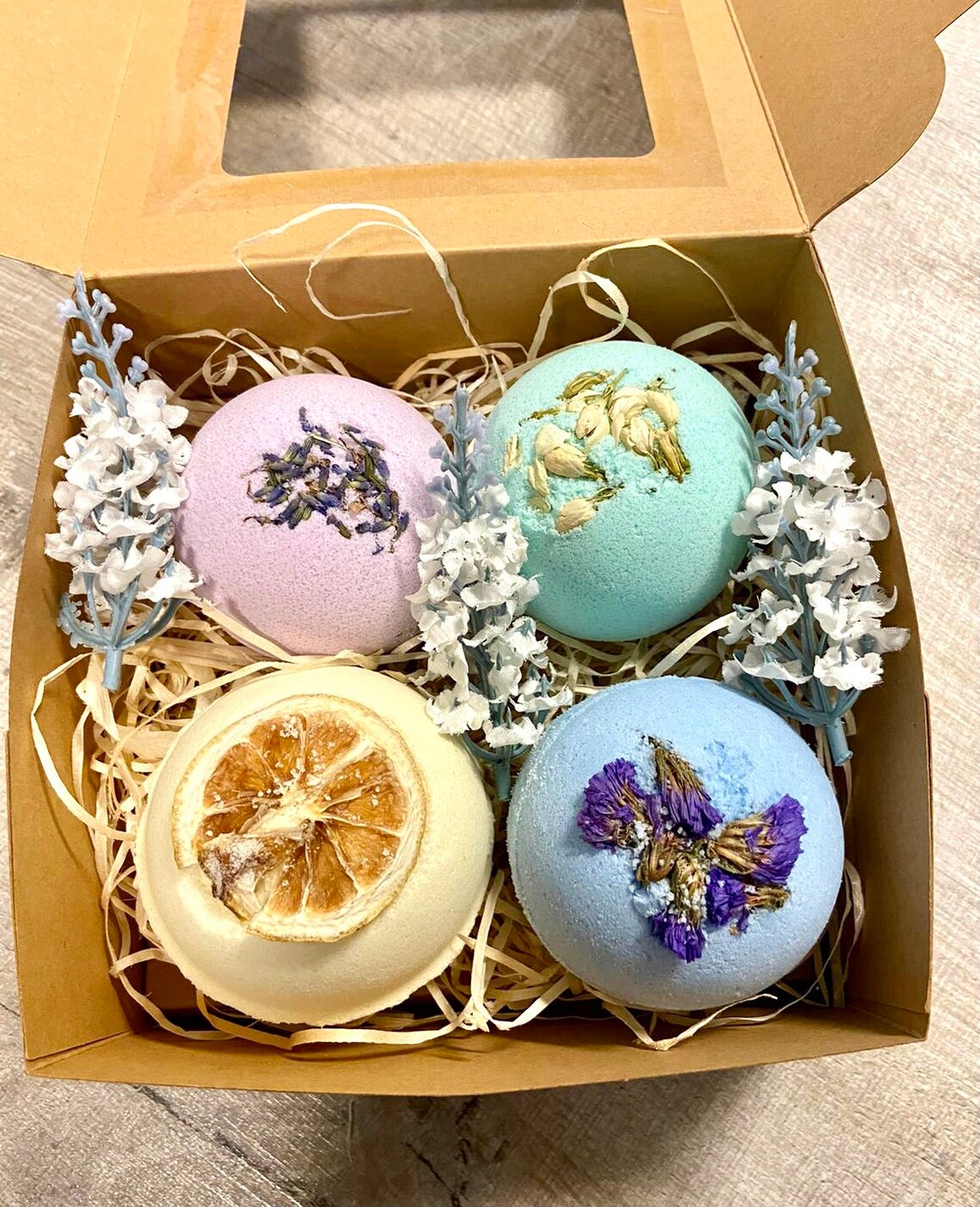 LUXURY BATH BOMBS Large set of 4 Gift box Vegan Etsy