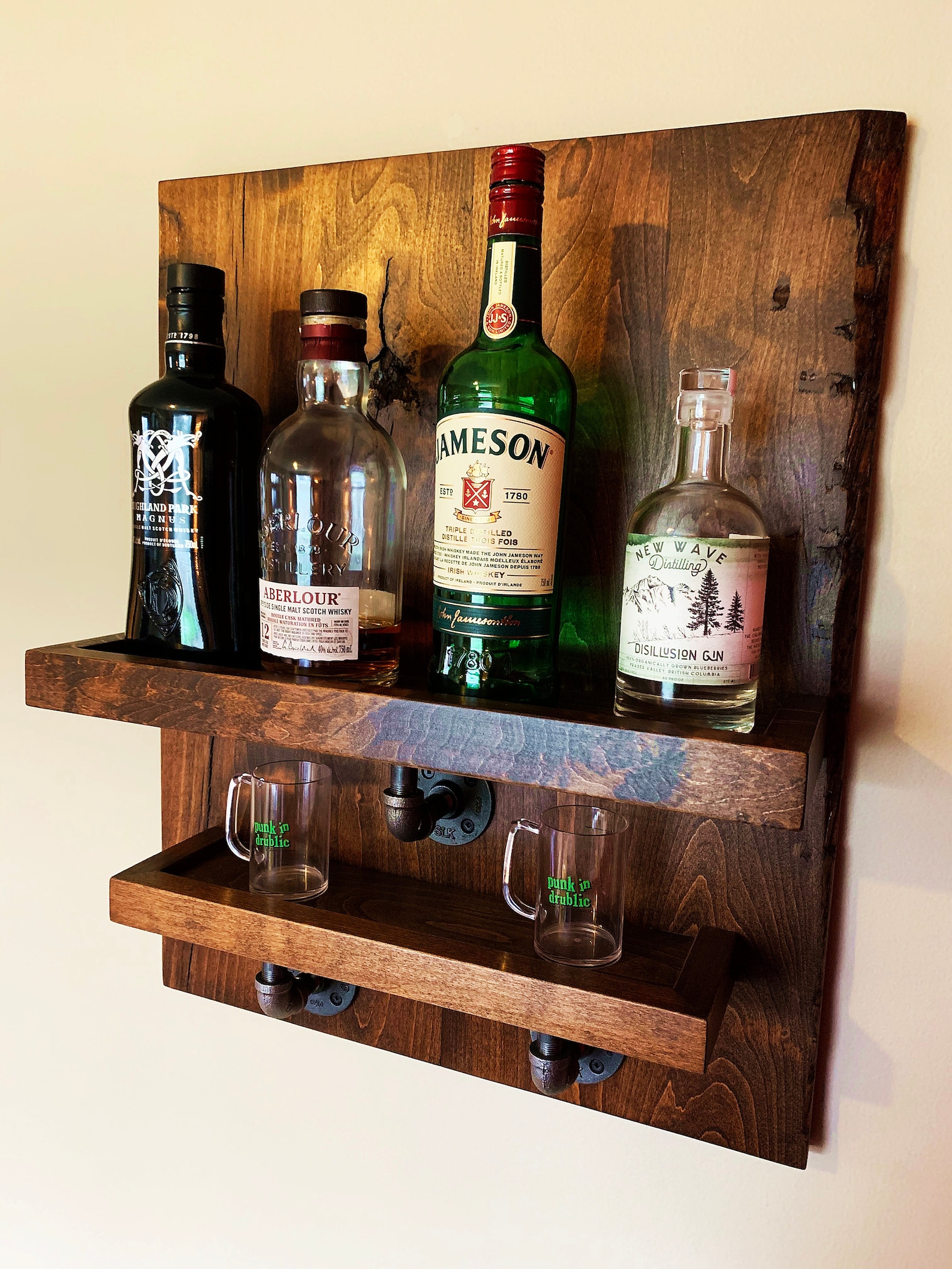 Wall Mounted Whiskey Shelf Etsy