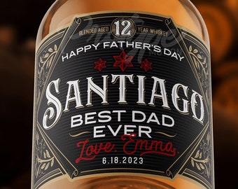 Pairs Well with Being the Best Dad Ever Labels, Father's Day Whiskey Label, Custom Father's Day Gift, Happy Fathers day