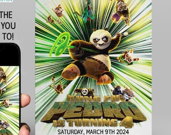 Kung Fu Panda 4 Birthday Invitation, Kung Fu Panda 4 Digital Invitation, Kung Fu Panda 4 Printable Invitation, Kung Fu Panda 4 Invitation
