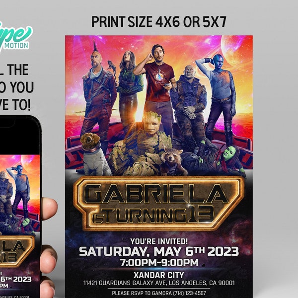 Guardians of the Galaxy 3 ticket Invitation, Movie Ticket, Guardians of the Galaxy 3 Invite, Guardians of the Galaxy 3 Invites