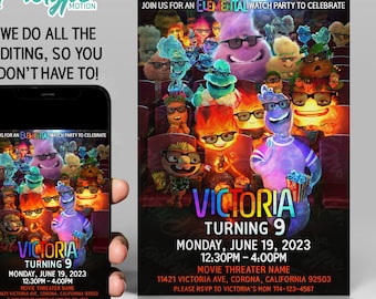 Elemental, Digital Invitation, Elements, Fire and Water, Invitation, Made to Order, *Digital Download*