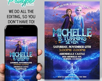 Frozen Princess Elsa Girl Birthday Invitation | Winter Snow Birthday Party Invites Template, Printable, Editable Instant Download - DIGITAL