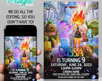 Elemental, Digital Invitation, Elements, Fire and Water, Invitation, Made to Order, *Digital Download*