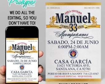 Modelo Beer Invitation Spanish or English, digital download, Modelo Invitation, Personalized invitation, Birthday, Made to Order, digital