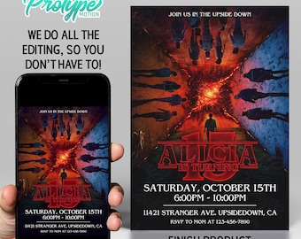 Stranger Things Theme Birthday Party Invitation Made to Order Custom Birthday invite digital download *DIGITAL ITEM*