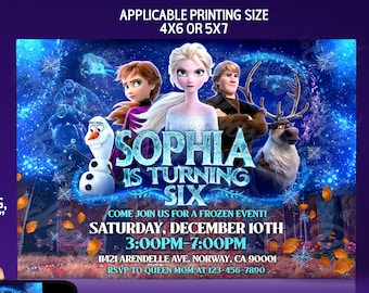 Frozen Princess Elsa Girl Birthday Invitation | Winter Snow Birthday Party Invites Template, Printable, Editable Instant Download - DIGITAL