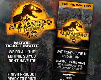 Dinozaur, Bilet do kina Jurassic, Jurajski, Urodziny w parku, Jurajski, Światowe urodziny