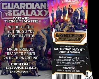 Guardians of the Galaxy 3 Ticket Einladung, Movie Ticket, Guardians of the Galaxy 3 Invite, Guardians of the Galaxy 3 Invites