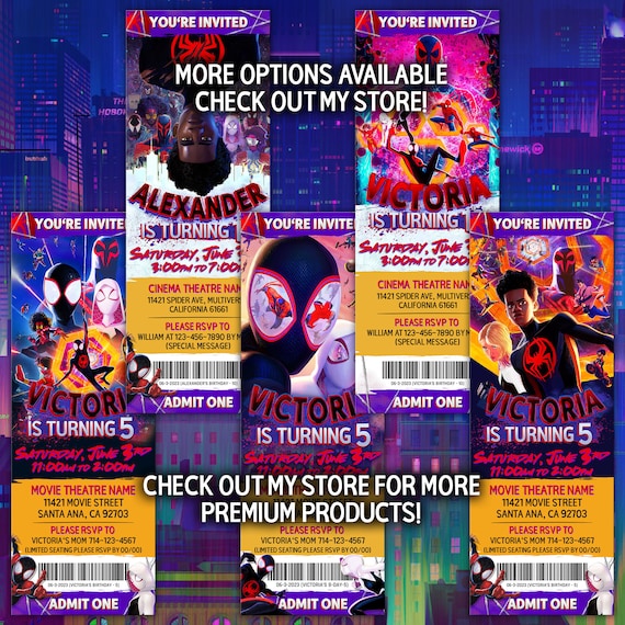Buy Spider-man Across the Spider-verse Invitation, Miles Morales