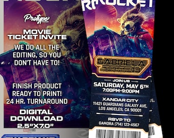 Guardians of the Galaxy 3 Ticket Einladung, Movie Ticket, Guardians of the Galaxy 3 Invite, Guardians of the Galaxy 3 Invites RAKETE