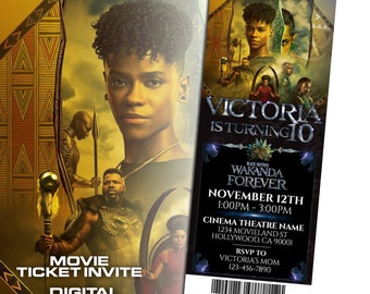 Zaproszenia na bilety do kina Wakanda Forever, Zaproszenie na film Czarna Pantera 2, Zaproszenie na film Wakanda Forever, Zaproszenia na film Wakanda Forever