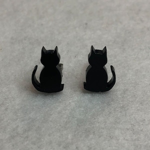 Black Cat Stud Earrings
