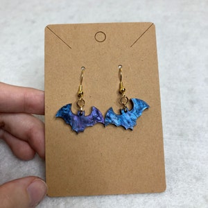Galaxy Bat Dangle Earrings