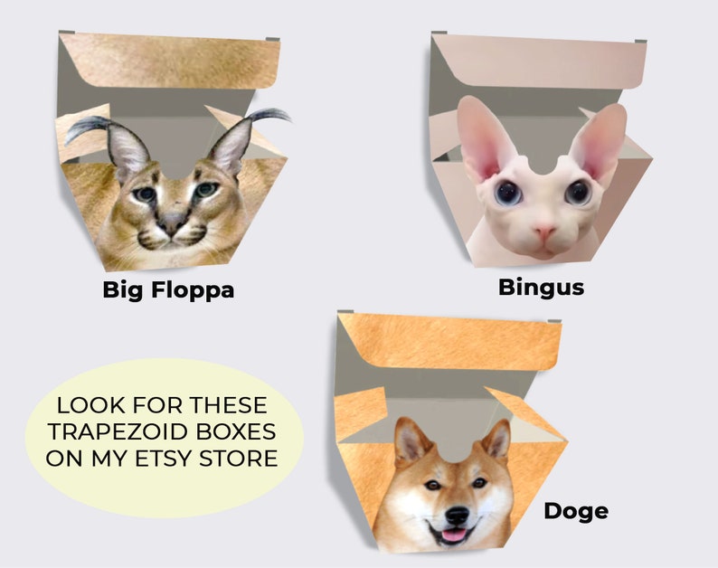 Big Floppa Box Papercraft Template. Party Favor Box. Gift. Etsy Norway