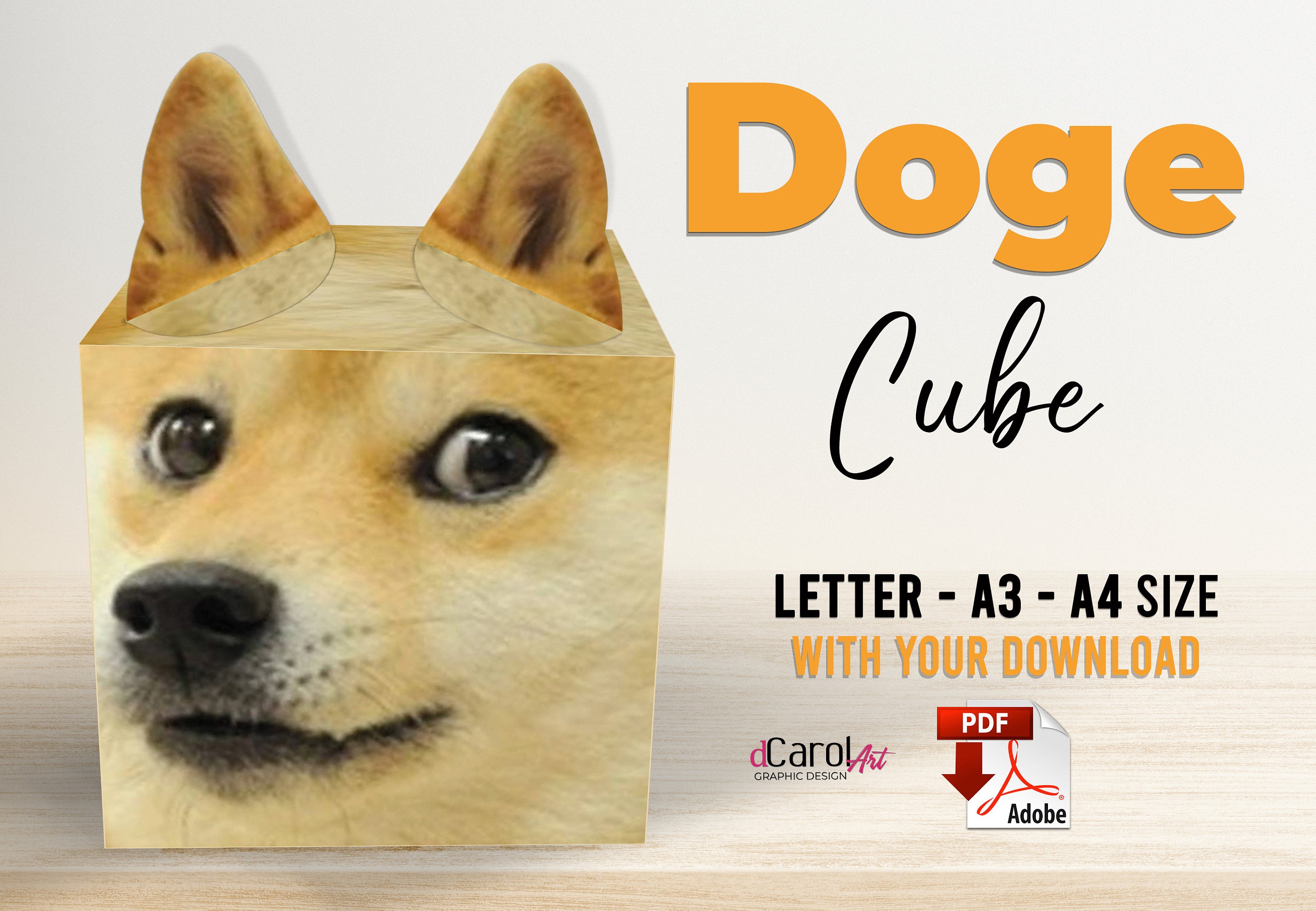 Doge Cube Papercraft Template DIY Lowpoly Toy 3D Origami Etsy Doge Cube Papercraft Template DIY Lowpoly Toy 3D Origami Etsy
