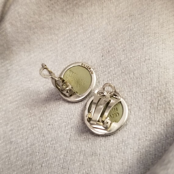 Vintage Wedgwood Cameo Earrings | Sage Green & St… - image 8