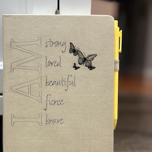 Custom Laser Engraved I Am Journal, Customized Journal, Personalized Gift, Gift For Her
