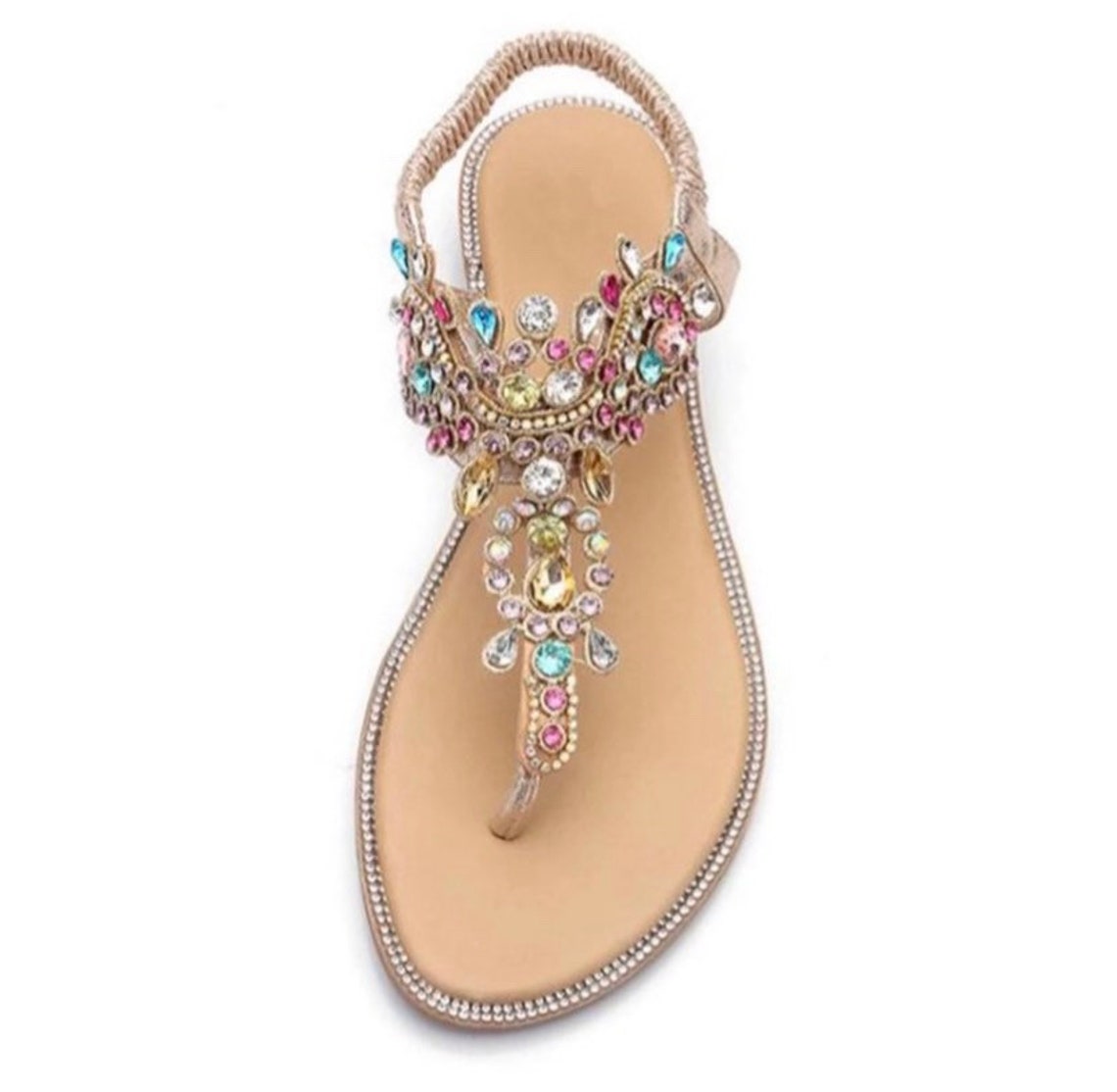 multicolor sandals flat
