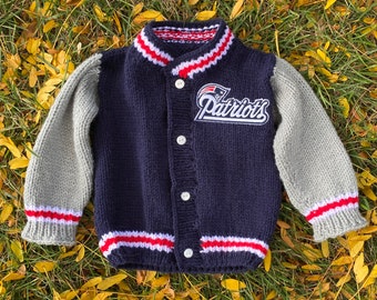 Handknit team sweater, personalized, NHL, NFL, MLB