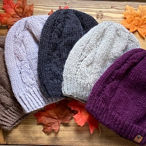 Wool Blend Handknit Beanie, Knit Hat