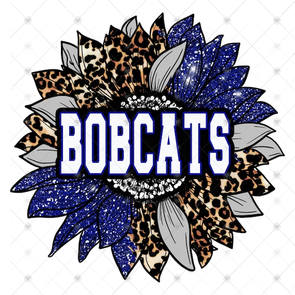 Bobcats football blue PNG digital download, High quality 300 DPI commercial use digital design PNG