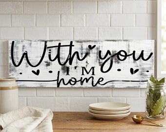 Romantic Rustic Wood Sign, Distressed Farmhouse Home Decor