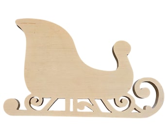 Bulk Wood Sleigh Cutout | Unfinished DIY Christmas Craft Supply for Paint Parties & Small Businesses