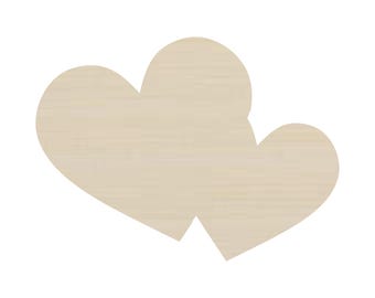 Unfinished Wood double heart Cutout | DIY Craft Supply