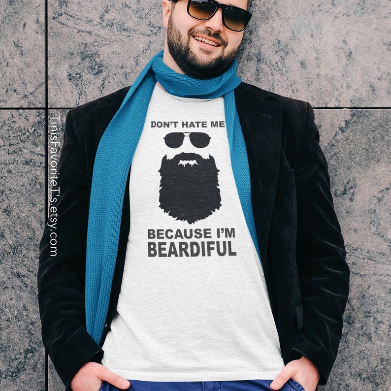 Tazza Da Caffè In Ceramica Divertente – Scritta 'Don't Hate Me Because I'm Beardiful' – 312 Ml – Regalo Per Uomo Con Barba