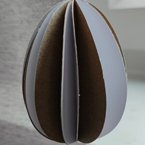 Paper eggs / fan eggs / set of 4 / 7 x 5 cm / colors: white-beige-black-white-beige / Easter eggs / Easter decorations image 8