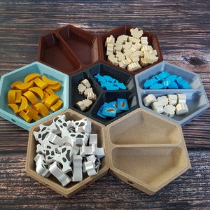 Resources Hexagon Bowls | Token Tablets | Game Material Organizer | Game Pieces | 3D Printing | Sustainable