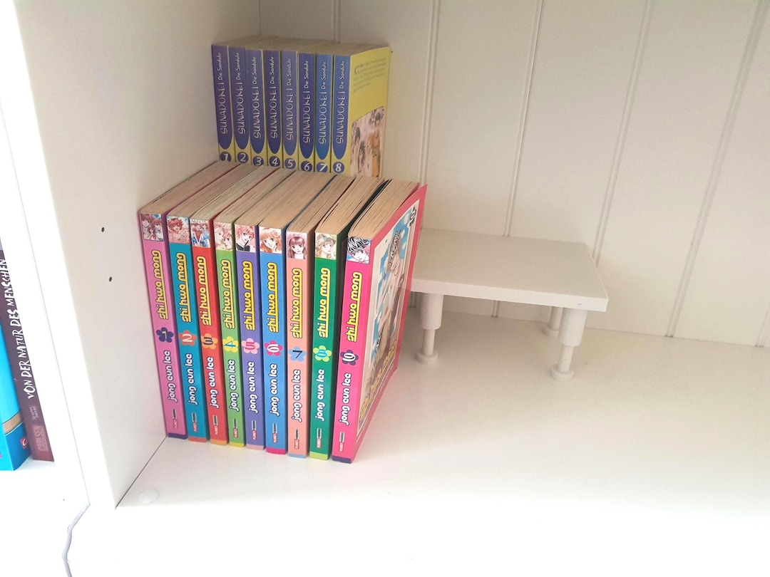 Adjustable Book Risers Height-adjustable Shelf | Book Riser | Second Row of Books - Manga | 3D ...