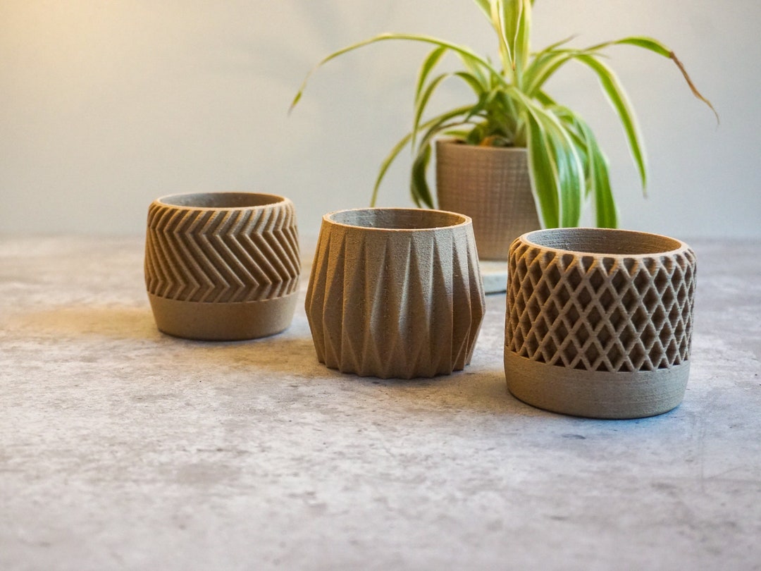 Blumentopf Set DR3I Übertopf Holz 3DDruck Etsy.de