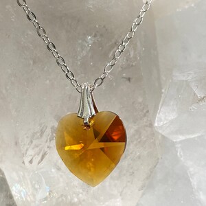 Vintage Swarovski NOVEMBER Birthstone Necklace Topaz