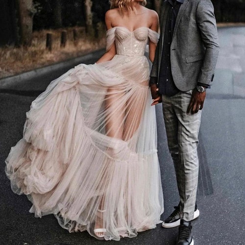 Bohemian Vintage Tulle Gown