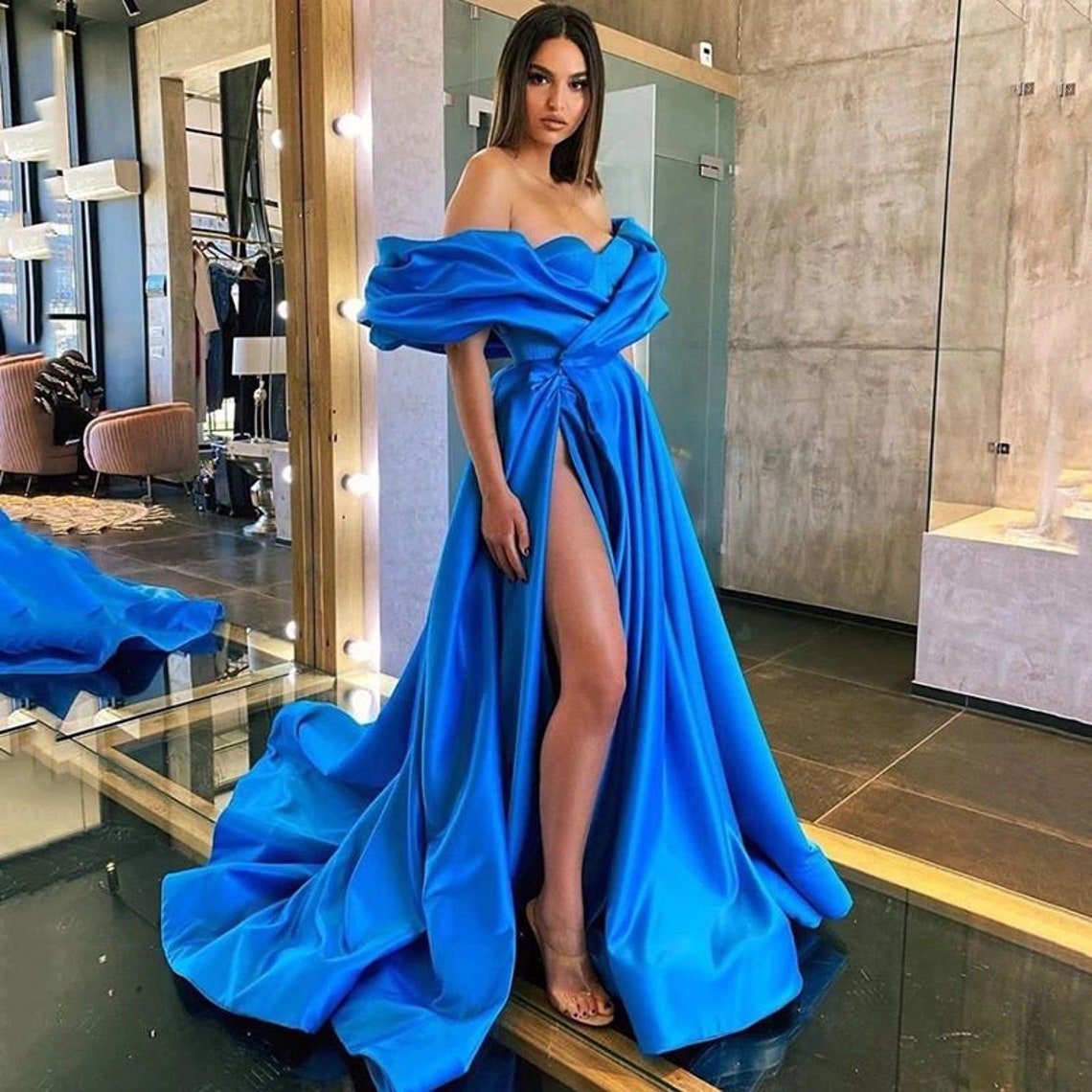 Royal Blue Evening Gown Blue