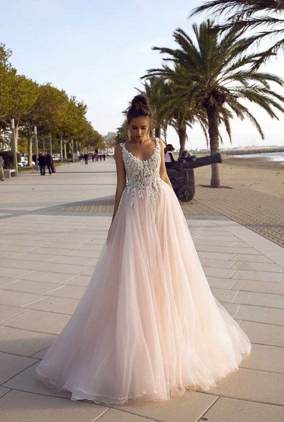 Beach Blush Wedding Dress ubicaciondepersonas.cdmx.gob.mx
