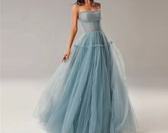 light blue gown