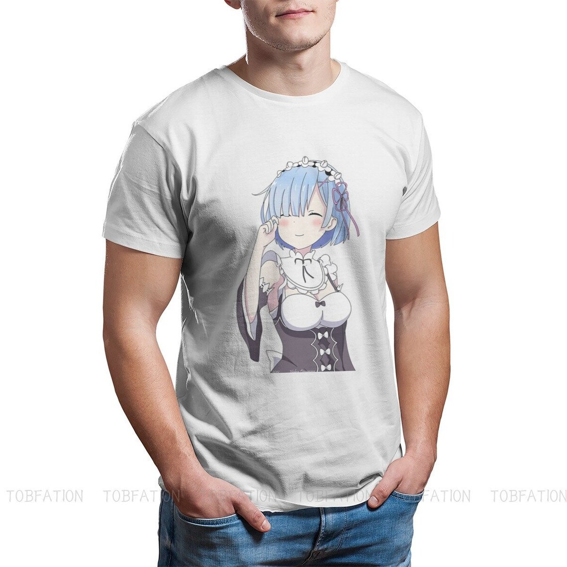 Rem Smiling Shirt Anime Re Zero Shirt Ram Rem Subaru Etsy